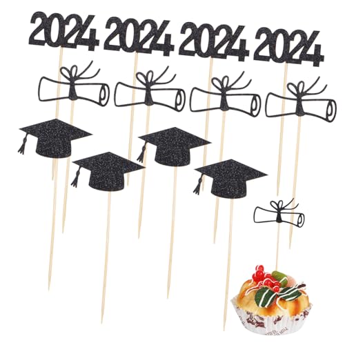 VANZACK 1Satz Abschlusskuchen Dekorationen Mit Bachelorhut Und Zertifikat Cupcake Toppers Für Abschlussfeiern Schwarze Deko Für Graduation Party VANZACK 1Satz Abschlusskuchen Dekorationen Mit Bachelorhut Und Zertifikat Cupcake Toppers Für Abschlussfeiern Schwarze Deko Für Graduation Party von VANZACK