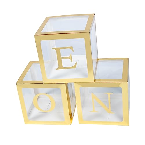 VANZACK 1Satz Babyparty Ballonboxen Mit Briefmuster Für Ersten Dekoration Für Geburtstagsfeiern Goldene Boxen Und One Ohne Ballons VANZACK 1Satz Babyparty Ballonboxen Mit Briefmuster Für Ersten Dekoration Für Geburtstagsfeiern Goldene Boxen Und One Ohne Ballons von VANZACK