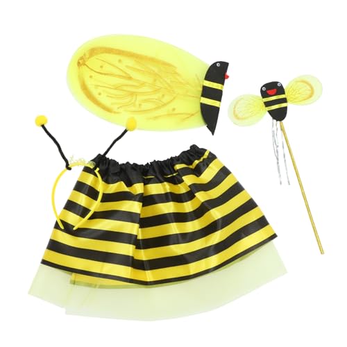 VANZACK 1Satz Bienenkostüm Set Für Teiliges Kostüm Mit Flügeln Rock Und Haarreif Für Karneval Fasching Und Bühnenaufführungen von VANZACK