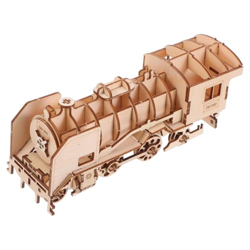 VANZACK 1Satz DIY Holzpuzzle Puzzle Für Handgefertigtes Modell Eines Dampflok Zugs Kreatives Bastelspielzeug Aus Holz Fördert Feinmotorik Und Kreativität von VANZACK