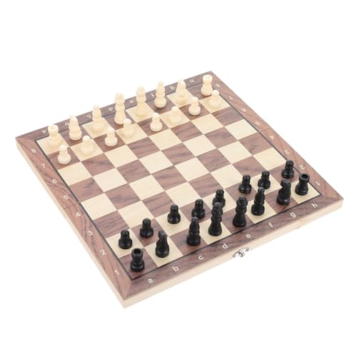 VANZACK 1Satz Faltbares Schachspiel Aus Holz Kompaktes Schachbrett Für Dame Und Backgammon Reise Und Familienspiel von VANZACK
