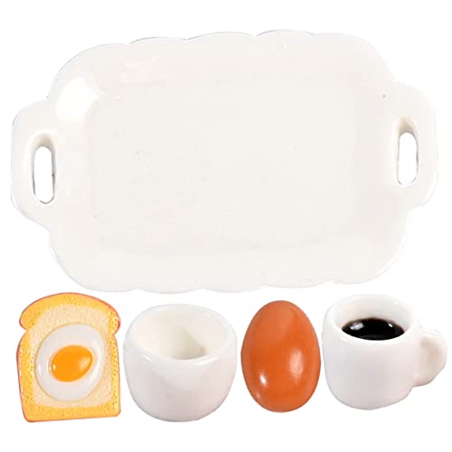 VANZACK 1Satz Frühstücksset Lebensmittel Figuren Aus Brot Ei Für Puppenhaus Dekoration Realistische Mini Hausornamente von VANZACK