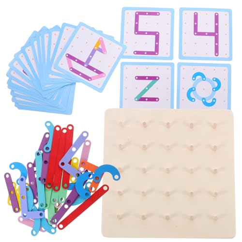 VANZACK 1Satz Geoboard für Pädagogisches Alphabet und Zahlen Puzzle Grafisches Lernspielzeug für Kleinkinder Stärkt Eltern Verbindung Montessori Geeignet von VANZACK