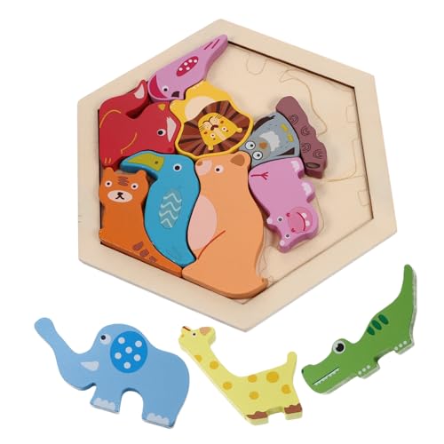 VANZACK 1Satz Geometrisches Holzspielzeug Für Interaktives Puzzle Mit Tiermotiven Lernspielzeug Für Kleinkinder Fördert Die Form Und Farberkennung Teiliges von VANZACK