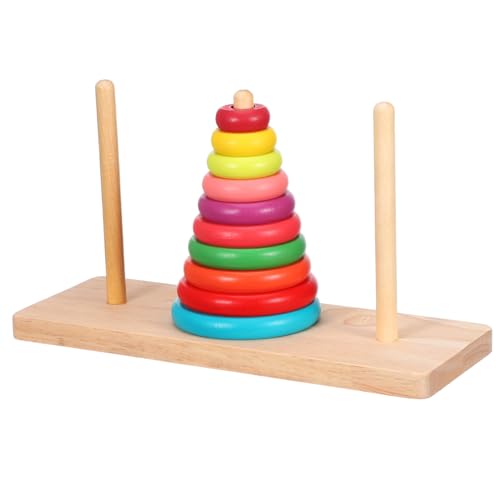 VANZACK 1Satz Hölzerner Hanoi Turm Stapelbares für Pädagogisches Holzspielzeug Kreativität Sicher und Farbenfroh für Kleine Hände von VANZACK