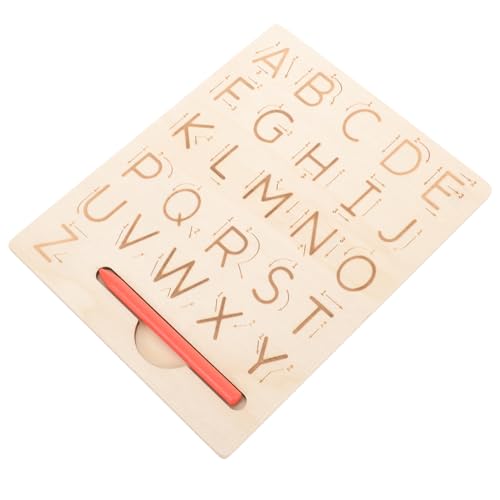 VANZACK 1Satz Holz Alphabet Zeichentafel Für Doppelseitige Buchstabenschablonen Und Übungsboard Für Vorschulkinder Montessori Lernspielzeug Schreibfähigkeiten von VANZACK