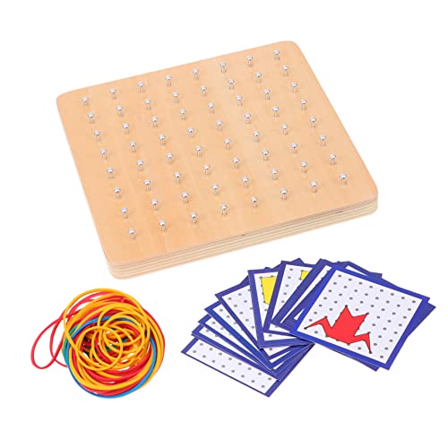 VANZACK 1Satz Holz Geoboard Geometrische Formen Lernwerkzeug Farbenfrohes Holz Geoboard Für Kreative Bildung Und Montessori Nägel Großformat von VANZACK