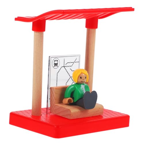 VANZACK 1Satz Holz Spielbahnsteig Modell Mit Mini Für Pädagogisches Kreativität Und Motorik Zufällige Figuren von VANZACK