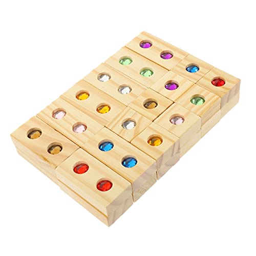 VANZACK 1Satz Edelstein-Inlay Holzbausteine Kreatives Stapelspielzeug für Junge Mädchen Pädagogisches Lernspielzeug Sozialen Fähigkeiten Vorstellungskraft von VANZACK