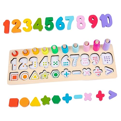 VANZACK 1Satz Holzform Sortierspielzeug für Kleinkinder Farbenfrohes Puzzle Formen Fördert Kognitive Fähigkeiten Hand Auge Koordination und Logisches von VANZACK