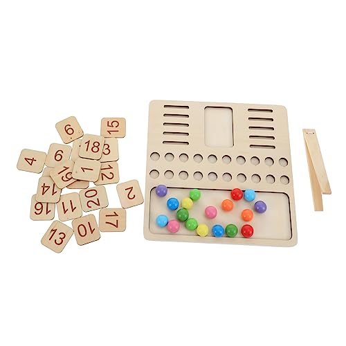 VANZACK 1Satz Holzspielzeug Für Mathe Training Mit Holzzahlkarten Und Geometrischen Formen Pädagogisches Lernspielzeug Zur Kognitiver Fähigkeiten Für Vorschulkinder von VANZACK