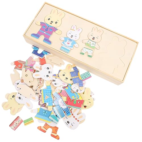 VANZACK 1Satz Holztierrätsel Für Lernspielzeug Mit Wechselbaren Tierkleidungen Hase Pädagogisches Holzpuzzle Für Kreative Und Motorische Fähigkeiten VANZACK 1Satz Holztierrätsel Für Lernspielzeug Mit Wechselbaren Tierkleidungen Hase Pädagogisches Holzpuzzle Für Kreative Und Motorische Fähigkeiten von VANZACK