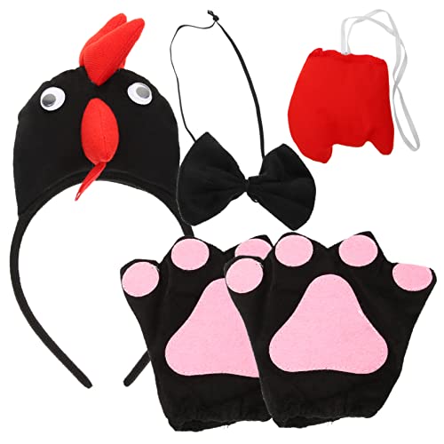 VANZACK 1Satz Hühnchen Kostüm Set für Lustiges Cosplay mit Stirnband Bowtie Handschuhen Requisite für Halloween Partys Kükenkopfform für Unvergessliche VANZACK 1Satz Hühnchen Kostüm Set für Lustiges Cosplay mit Stirnband Bowtie Handschuhen Requisite für Halloween Partys Kükenkopfform für Unvergessliche von VANZACK