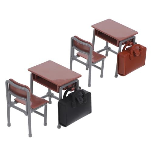 VANZACK 1Satz Klassenzimmer mit Schreibtischstuhl und Rucksack Handgefertigtes Zubehör für Kreative Spielwelten und Puppenhaus Dekoration von VANZACK