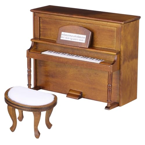 VANZACK 1Satz Klavier Und Hocker Für Puppenhaus Puppenhausmöbel Aus Perfektes Zubehör Für Kreative DIY Projekte Und Sammlerstücke Walnussfarbe VANZACK 1Satz Klavier Und Hocker Für Puppenhaus Puppenhausmöbel Aus Perfektes Zubehör Für Kreative DIY Projekte Und Sammlerstücke Walnussfarbe von VANZACK