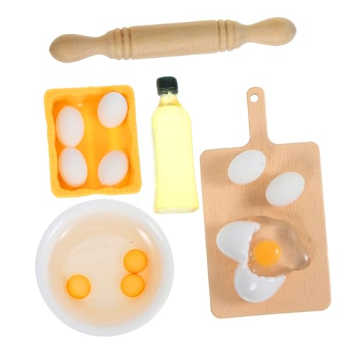 VANZACK 1Satz Küchenzubehör für Puppenhäuser Holzspielzeug mit Nudelholz und Olivenölwerkzeug Fördert Fantasie und Feinmotorik für Kreative Rollenspiele von VANZACK