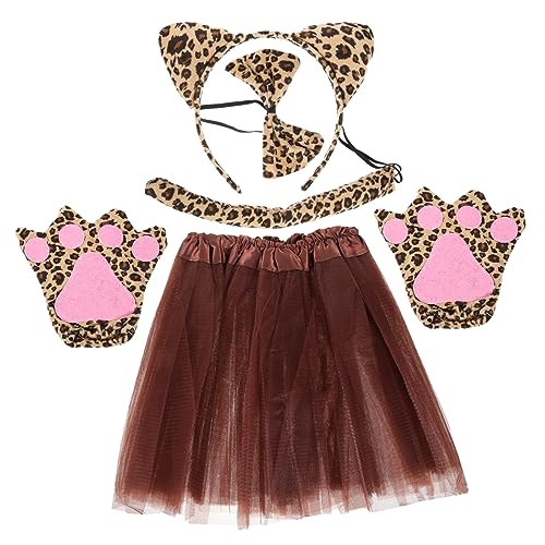 VANZACK 1Satz Leoparden Kostüm für Stirnband mit Leopardenohren Fliege Tutu Rock für Zoo Mottopartys Halloween Verkleidungsanlässe VANZACK 1Satz Leoparden Kostüm für Stirnband mit Leopardenohren Fliege Tutu Rock für Zoo Mottopartys Halloween Verkleidungsanlässe von VANZACK