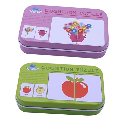 VANZACK 1Satz Lernspielzeug Für Kleinkinder Pädagogisches Puzzle Mit Früchten Und Alltagssituationen Spaßige Early Education Karten Praktischer Aufbewahrungsbox von VANZACK