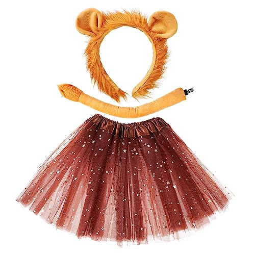 VANZACK 1Satz Löwenkostüm Set für Teiliges Zubehör mit Stirnband Löwenschwanz und Tüllrock für Karneval Fasching und Cosplay Veranstaltungen VANZACK 1Satz Löwenkostüm Set für Teiliges Zubehör mit Stirnband Löwenschwanz und Tüllrock für Karneval Fasching und Cosplay Veranstaltungen von VANZACK