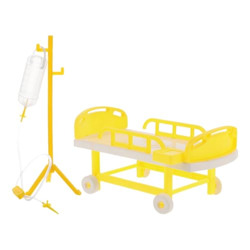 VANZACK 1Satz Medizinisches Rollenspielset Für Puppenhaus Mit Simulationsbett Und Infusionsflaschen Für Kleinkinder Und Vorschulkinder von VANZACK