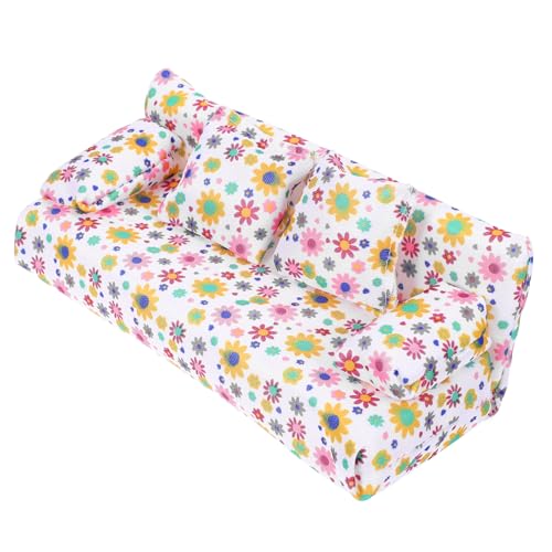 VANZACK 1satz Mini Sofa Modell Mit Kissen Dekorative Puppenhausmöbel Für Miniatur Landschaft Und Fotografie Sitzer Couch Für Kreative Wohnaccessoires Und Mini Haus Dekoration von VANZACK