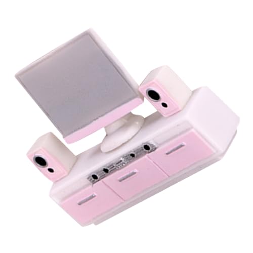 VANZACK 1Satz Miniature Dollhouse Tv Cabinet Set Tv Cabinet LCD Tv Speakers DIY Dollhouse Furniture for Living Room and Bedroom Decoration von VANZACK