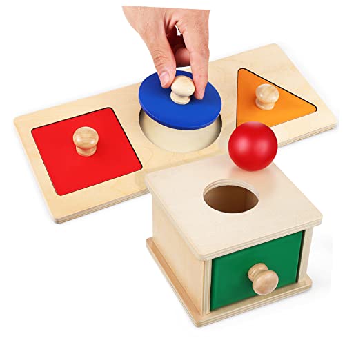 VANZACK 1Satz Montessori Wurfkastenspielzeug Holzspielzeug Für Ab Jahr Objektbeständigkeit Box Und Geometrisches Sortierspiel Sensorisches Für Frühkindliche Entwicklung von VANZACK