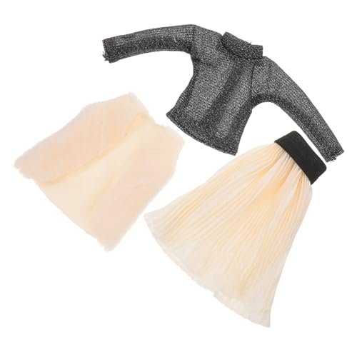 VANZACK 1Satz Puppenkleid Für Puppen Bestehend Aus Eleganten Puppenmantel Und Tragbaren Puppenrock Für Kreative Spielstunden Und Outfits von VANZACK