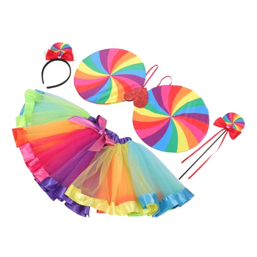 VANZACK 1Satz Regenbogen Kostüm für Teiliges Cosplay Zubehör mit Rock Zauberstab Stirnband für Partys Geburtstagsfeiern VANZACK 1Satz Regenbogen Kostüm für Teiliges Cosplay Zubehör mit Rock Zauberstab Stirnband für Partys Geburtstagsfeiern von VANZACK