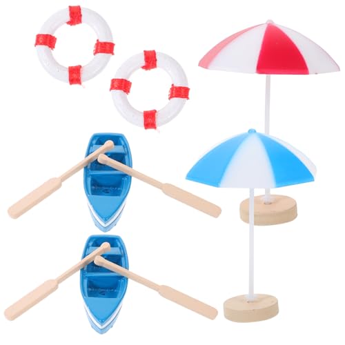 VANZACK 1Satz Strandaccessoires Teiliges Mikro Ornament für Puppenhaus Dekoration Blaue Boote Holzschaufeln Kleine Sonnenschirme VANZACK 1Satz Strandaccessoires Teiliges Mikro Ornament für Puppenhaus Dekoration Blaue Boote Holzschaufeln Kleine Sonnenschirme von VANZACK