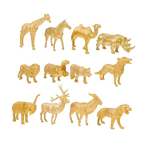 VANZACK 1Satz Teiliges Goldene Tiermodell Spielzeuge für Pädagogisches Kognitionsspielzeug zur Dekoration von Sandbrettern für Szenen und Garten Lebendige Zootiere von VANZACK