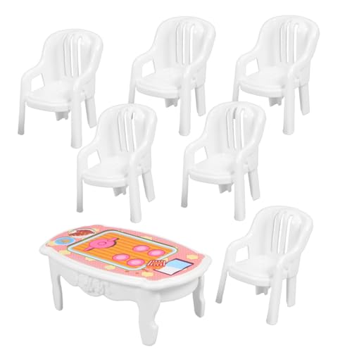 VANZACK 1Satz Teiliges Mini Möbel Für Puppenhaus Esstisch Und Stühle Puppenhaus Zubehör Mini Hausmöbel Für Kreative Spielwelten von VANZACK