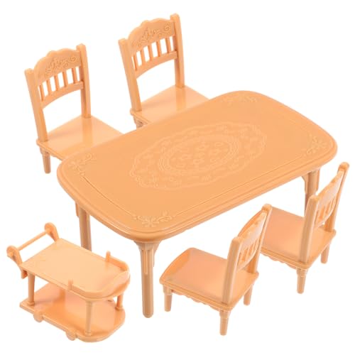 VANZACK 1Satz Teiliges Miniaturmöbelset Für Puppenhaus Esszimmertisch Und Kunststoffstühle Mini Tischset Für Puppenhaus Dekoration Für Kreative Spielszenen VANZACK 1Satz Teiliges Miniaturmöbelset Für Puppenhaus Esszimmertisch Und Kunststoffstühle Mini Tischset Für Puppenhaus Dekoration Für Kreative Spielszenen von VANZACK