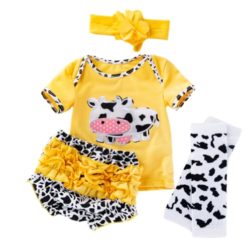 VANZACK 1Satz Teiliges Puppen Outfit Für Neugeborene Kurzarm Shirt Und Shorts Im Niedlichen Kuh Design Für Große Reborn Puppen VANZACK 1Satz Teiliges Puppen Outfit Für Neugeborene Kurzarm Shirt Und Shorts Im Niedlichen Kuh Design Für Große Reborn Puppen von VANZACK