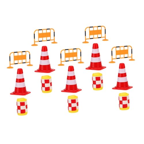 VANZACK 1Satz Teiliges Verkehrssignal Für Verkehrszeichen Mit Roten Kegeln Orangefarbenen Absperrungen Und Gelben Warnbehältern Für Spielumgebungen von VANZACK