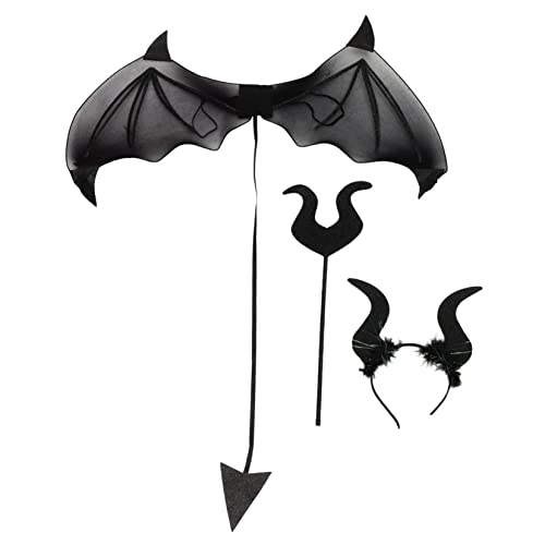VANZACK 1Satz Teufelsflügel Kostümzubehör Set Teiliges Halloween Accessoire für Cosplay und Themenpartys Kreative Teufelsflügel aus Komfortablem Material für Karneval von VANZACK