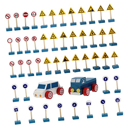 VANZACK 1Satz Umweltfreundliche Holzspielzeuge Verkehrszeichen Für Pädagogisches Straßenschild Kognitiven Fähigkeiten Für Jahre Und Älter von VANZACK