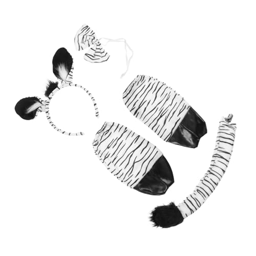 VANZACK 1Satz Zebra Haarband Handschuhen Teiliges Tierkostüm Zubehör Für Karneval Mottoparty Halloween Dekorativer Kopfschmuck Für Damen von VANZACK