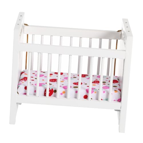 VANZACK 1Stück Babybett Für Puppenhaus Dekoratives Möbelmodell Reinem Weiß Für Krippen Schmuck Und Szenen Perfektes Zubehör Für DIY Puppenhaus Projekte von VANZACK