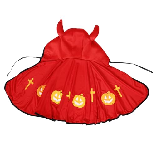 VANZACK 1Stück Halloween Umhang Mit Hörnern Kreatives Kostüm Für Partys Auftritte Schwarzes Design Für Jungen Für Schulveranstaltungen Halloween von VANZACK
