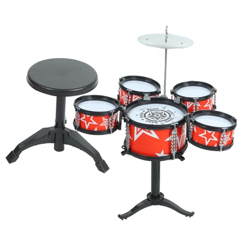 VANZACK 1Stück Mini Percussion Set für TLG Schlagzeug Set mit Hocker für Musikalische Bildung Sicheres Design ohne Scharfe Kanten die Ersten Schritte der Musik Rot VANZACK 1Stück Mini Percussion Set für TLG Schlagzeug Set mit Hocker für Musikalische Bildung Sicheres Design ohne Scharfe Kanten die Ersten Schritte der Musik Rot von VANZACK