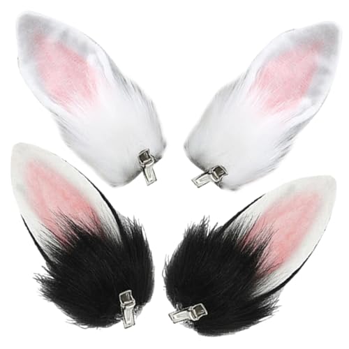 VANZACK 2 Paare Cosplay Haarspangen mit Realistischen Kaninchenohren Weiche Plüsch ohren Niedliche Kostüm accessoires für Party Karneval Fasching und Fotoshootings VANZACK 2 Paare Cosplay Haarspangen mit Realistischen Kaninchenohren Weiche Plüsch ohren Niedliche Kostüm accessoires für Party Karneval Fasching und Fotoshootings von VANZACK