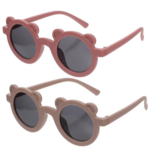 VANZACK 2 STÜCK Sonnenbrillen mit Bärenohren Robuste und Tragbare Kinderbrille für Jungen und Mädchen für Sommerreisen und Foto Spaß von VANZACK
