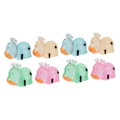 VANZACK 2 Sätze Leuchtende Kleine Kuhdekorationen Leuchtende Kuhfiguren Winzige Tierfiguren Mini-Kuh-Statue Schöne Tierfigur Miniaturkühe Mini-kühe-Figuren Kuh Figur Harz Bunt 8 Stücke * 2 von VANZACK