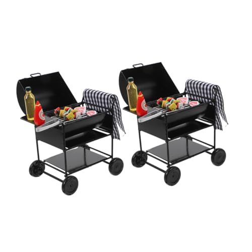 VANZACK 2 Sätze Miniatur BBQ Grill aus Metall mit Elegantem Schwarzen Finish Detailreiches Puppenhaus Grillmodell für Miniaturküchen Terrassen und Outdoor Szenen Kreatives Zubehör für VANZACK 2 Sätze Miniatur BBQ Grill aus Metall mit Elegantem Schwarzen Finish Detailreiches Puppenhaus Grillmodell für Miniaturküchen Terrassen und Outdoor Szenen Kreatives Zubehör für von VANZACK