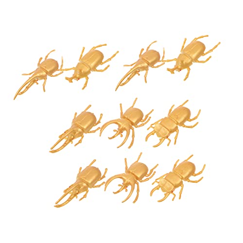 VANZACK 2 Sätze Realistische Goldene Käferfigur Simulierte Insektenmodelle Glatte Oberfläche Sicheres Langlebiges Material Tierornament für Kinderzimmerdekoration von VANZACK