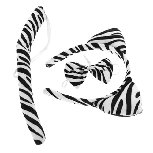 VANZACK 2 Sätze Zebra Tier cosplay Stirnband mit Ohren Schleife und Verstellbares Kostümzubehör für Erwachsene Party accessoires für Fasching und Karneval von VANZACK