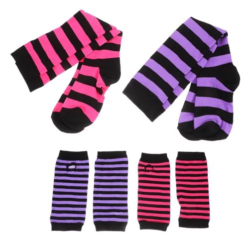 VANZACK 2 Sets Ringelsocken Set Beinstulpen Und Armstulpen Streifen Beinstulpen Lange Bunte Socken Party Cosplay Socken Lange Armhandschuhe Mädchen Armstulpen Mädchensocken Polyester VANZACK 2 Sets Ringelsocken Set Beinstulpen Und Armstulpen Streifen Beinstulpen Lange Bunte Socken Party Cosplay Socken Lange Armhandschuhe Mädchen Armstulpen Mädchensocken Polyester von VANZACK