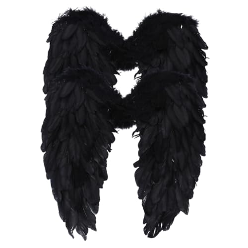 VANZACK 2 Stck. Große Engelsflügel aus Schwarzem Federgefieder Teiliges Leichte Kostümflügel für Damen und Erwachsene für Cosplay Party Weihnachten und Bühnenauftritte VANZACK 2 Stck. Große Engelsflügel aus Schwarzem Federgefieder Teiliges Leichte Kostümflügel für Damen und Erwachsene für Cosplay Party Weihnachten und Bühnenauftritte von VANZACK