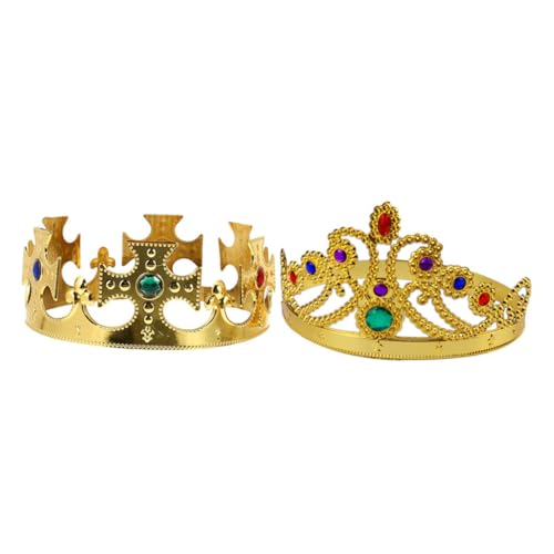 VANZACK 2 Stück Cosplay Kopfschmuck für Halloween Geburtstag und Festliche Anlässe Elegante Goldene Krone mit Funkelnden für Jungen und Mädchen von VANZACK